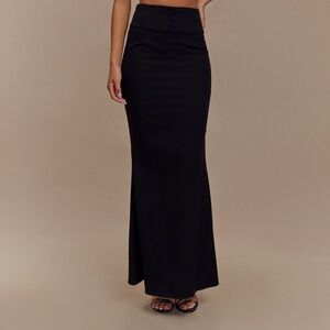Elegant Black Women's Maxi Suit Skirt